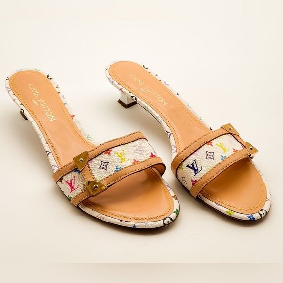 Louis Vuitton Y2K Murakami Multicolor LV Monogram Mule Slide Sandals EU 41 US 11 - Picture 10 of 14